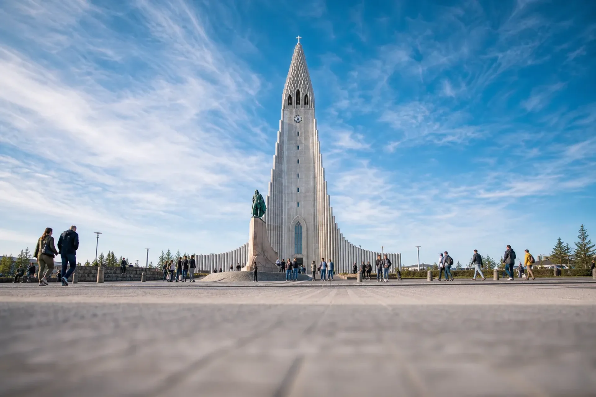 Iceland-The iconic Hallgrimskirkja church in Reykjavik, a highlight of our Iceland wildlife cruise.