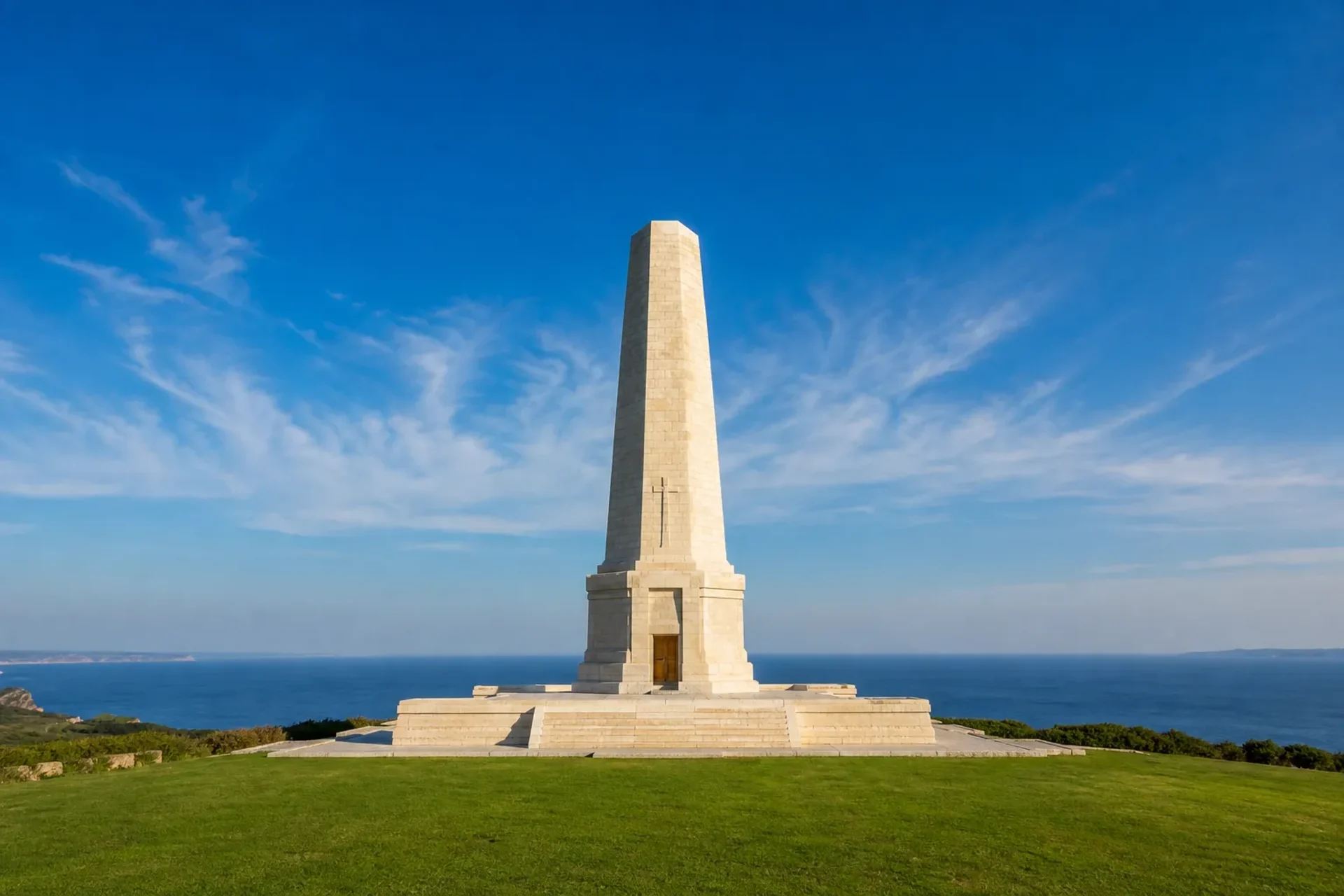 Turkey-The Helles Memorial on the Gallipoli peninsula, a significant site on the Istanbul Gallipoli battlefields tour.