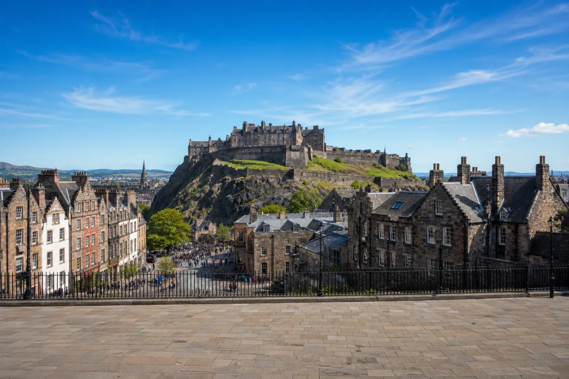 Scotland-A vibrant view of Edinburgh Castle on our Scotland Lake District tour.